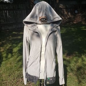 🧥 V.O. Long Grey Microfiber Hoodie